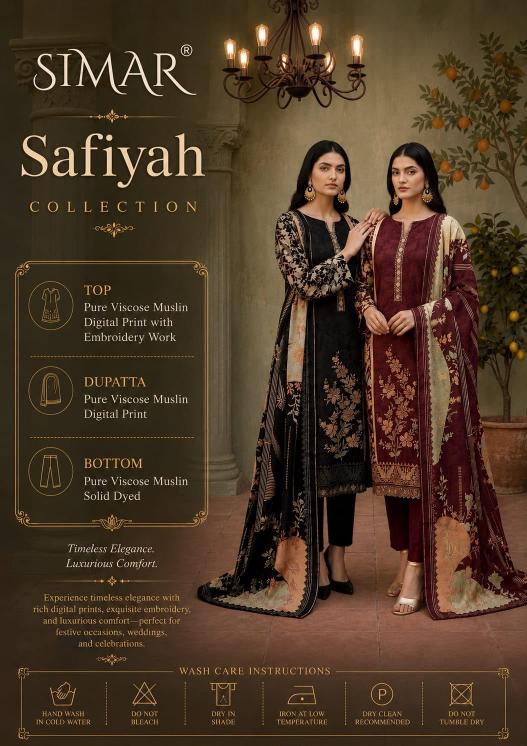 Glossy simar safiyah women dress material price in wholesale
